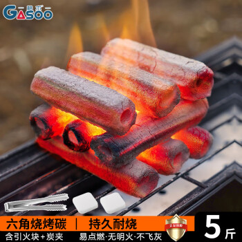 格术烧烤炭木炭烧烤烧烤碳烧烤炉木碳竹炭条形空心炭取暖火锅炭5斤