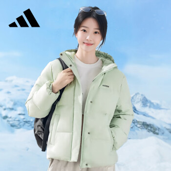 移动端、京东百亿补贴：adidas 阿迪达斯 550蓬防风保暖鸭绒羽绒服面包服女子冬季立领轻运动 A/M码