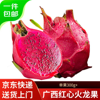 京觅 广西红心火龙果 4粒 单果300g+ 新鲜水果生鲜树上熟 源头直发
