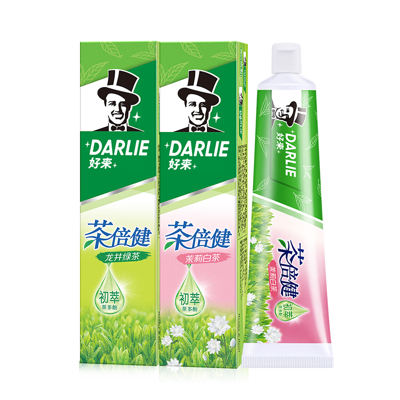 好来（DARLIE）黑人牙膏茶倍健龙井绿茶 茶倍健组合300g 18.8元