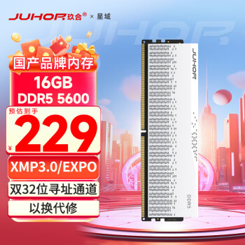 玖合 16GB DDR5 5600 台式机内存条 星域系列无灯 助力AI