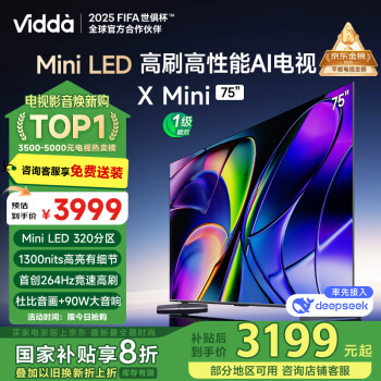 國家補(bǔ)貼：Vidda X Mini系列 75V1N-X 液晶電視 75英寸 4K