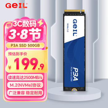 金邦 GeIL P3L NVMe M.2 固態(tài)硬盤（PCI-E3.0