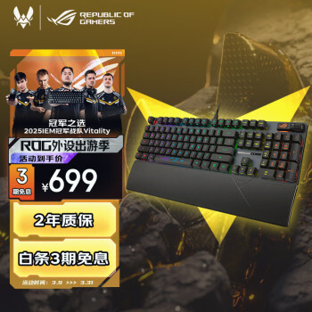 玩家国度 ROG 游侠2 RX PBT版 104键 有线机械键盘 黑色 红轴 RGB