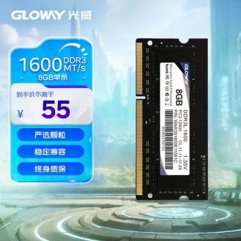 光威 戰(zhàn)將系列 DDR3L 1600MHz 筆記本內(nèi)存 普條 黑色 8GB