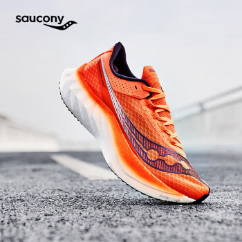 索康尼 saucony 啡鹏4跑鞋男全掌碳板跑鞋马拉松竞速跑步鞋透气运动鞋子PRO 桔125 42