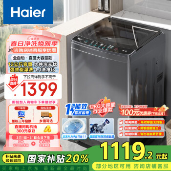 海尔 Haier 波轮洗衣机全自动 12公斤