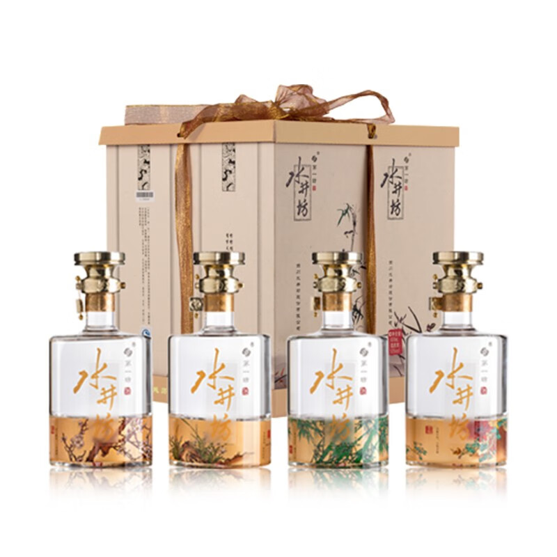 預售：水井坊 梅·蘭·竹·菊 52度 濃香型白酒 600ml*4瓶 禮盒裝 1779元 包郵（定金10元，可抵799元）