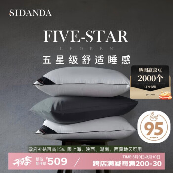 诗丹娜 SIDANDA 95%白鹅绒枕头 48*74cm