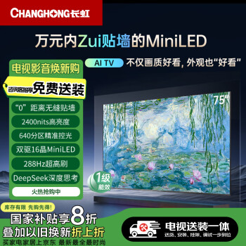 长虹 75D7H Mini 液晶电视 75英寸 4K 普通挂架送装一体