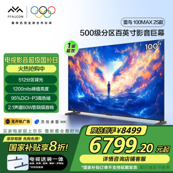 雷鸟 100MAX 25款 一级能效 100英寸巨幕 4K144Hz