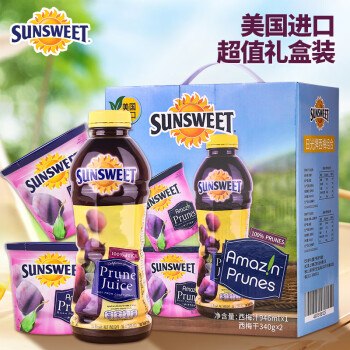 Sunsweet 日光 美國進口西梅禮盒 1626g 西梅干 340g*2+西梅汁 946ml*1