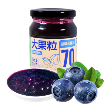 移動端、京東百億補(bǔ)貼：法麥趣 FIRMATCH 大果粒整顆藍(lán)莓果醬300g 70% 果肉烘焙面包伴侶西餐佐料水果醬