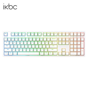 ikbc F210 108鍵 有線機(jī)械鍵盤 白色 茶軸 RGB