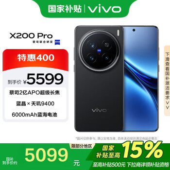 vivo X200 Pro 16GB+512GB 辰夜黑 蔡司2亿APO超级长焦 手机