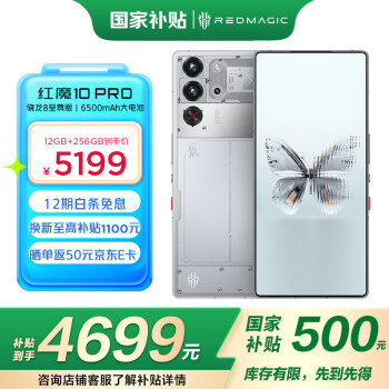 努比亞 紅魔 10 Pro 5G手機(jī) 12GB+256GB 氘鋒透明銀翼 驍龍8至尊