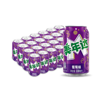 美年達(dá) pepsi 百事 美年達(dá)葡萄味汽水 330ml*24聽