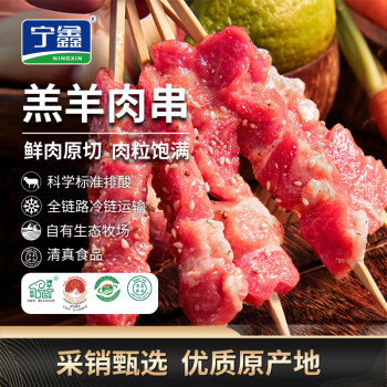 寧鑫寧夏鹽池灘羊原切羊肉串240g生鮮地理標志產(chǎn)品清真食品