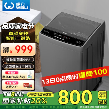 威力 XQB100-1929D 變頻波輪洗衣機 10kg 鈦金灰