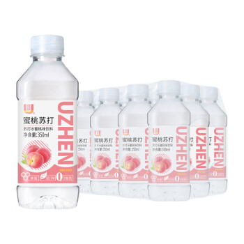 优珍 苏打水蜜桃味饮料 添加蜂蜜  0脂肪 350ml*12瓶 塑膜量贩装