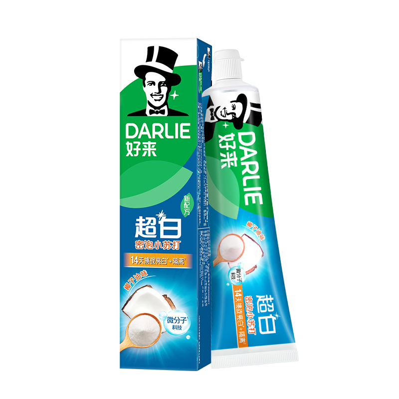 PLUS会员：DARLIE 好来(原黑人)胖东来同款小苏打超白密泡牙牙膏 190g 8.9元（需换购）