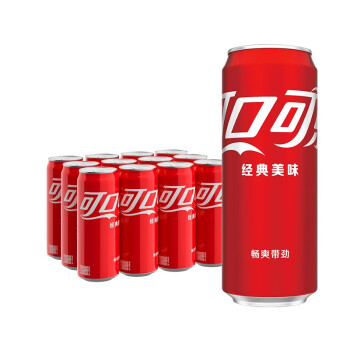 可口可乐 Coca-Cola 碳酸汽水摩登罐330ml*12罐