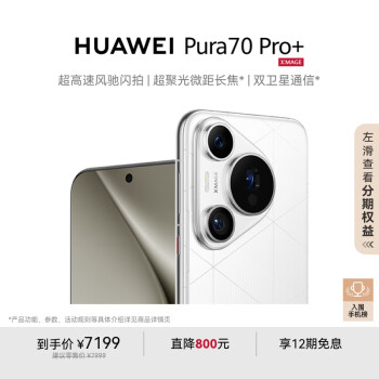 移动端、京东百亿补贴：华为 HUAWEI Pura 70 Pro+ 手机 16GB+512GB 弦乐白