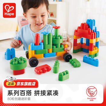 Hape 柔性进口大颗粒积木 创趣进阶套（80颗）