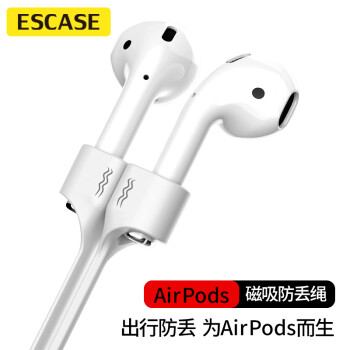 ESCASE 蘋(píng)果Airpods2/pro/3無(wú)線藍(lán)牙運(yùn)動(dòng)耳機(jī)小米華為漫步者OV防丟繩 出行防脫落 吸附不滑落 白色