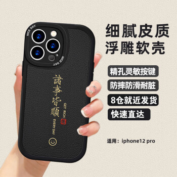 世韓 適用蘋(píng)果12pro手機(jī)殼iPhone12pro手機(jī)殼保護(hù)套皮質(zhì)細(xì)膩手感高級(jí)新國(guó)潮風(fēng)男女生簡(jiǎn)約款按鍵靈敏