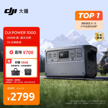 大疆 DJI 戶外移動電源 1度電 220V大容量 露營戶外車載擺攤 DJI Power