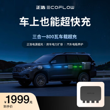 ECOFLOW 正浩 800瓦快充戶外移動(dòng)電源露營(yíng)自駕車載改裝配件智能行車充電器