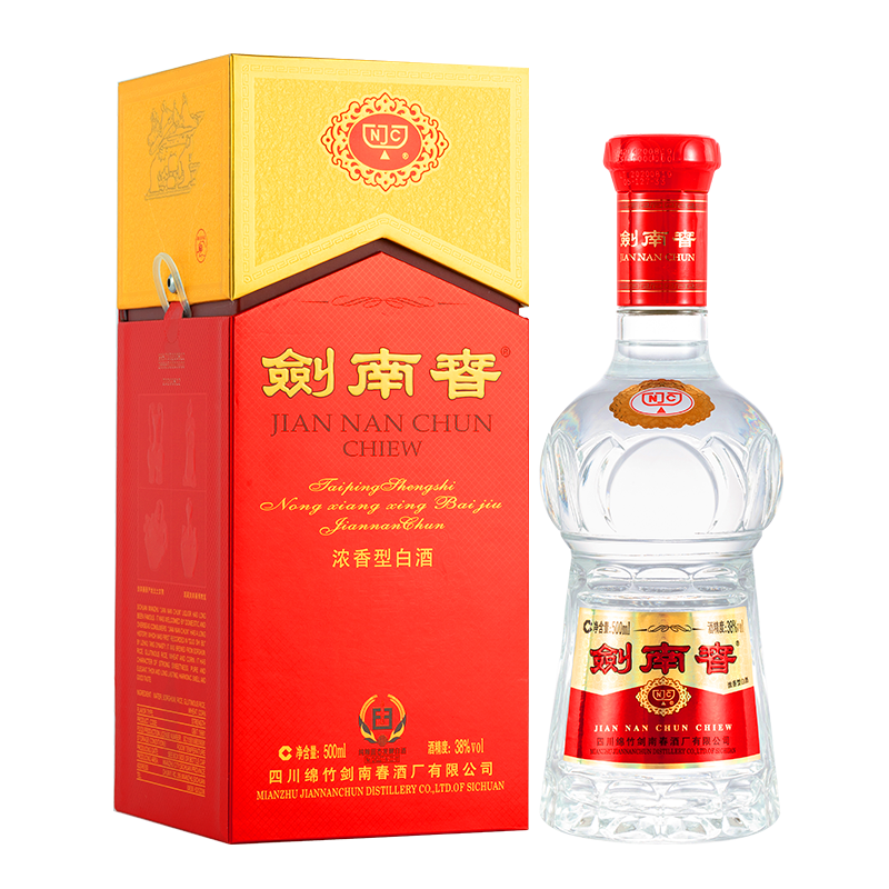 Plus會(huì)員：劍南春 水晶劍 38度 500ml 單瓶裝 濃香型白酒 低度水晶劍 394.91元（需領(lǐng)券）