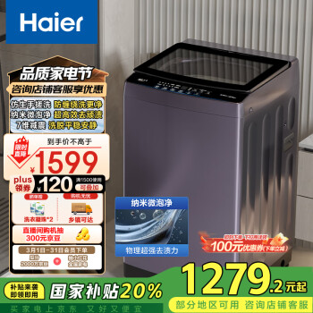 海尔 Haier XQB100-BS629 变频波轮洗衣机 10kg