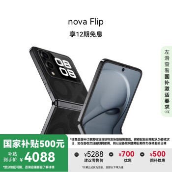 华为 HUAWEI nova Flip 折叠屏手机 256GB 星耀黑