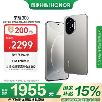 荣耀 HONOR 300 5G手机 12GB+256GB 苍山灰