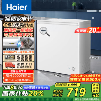 海爾 Haier 200升低霜小冰柜家用