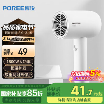 博銳 POREE PH1621 電吹風(fēng) 簡白色