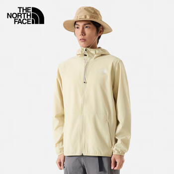 THE NORTH FACE 北面 防曬衣男戶外防風防潑夾克7WCY 卡其色/3X4 M