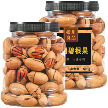 松川良品 手剝碧根果 500g 1斤罐裝