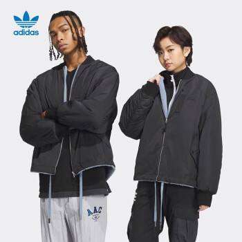 移動端、京東百億補(bǔ)貼：adidas 阿迪達(dá)斯 三葉草男子REV SHERPA U運(yùn)動 夾克IN0989 A/M碼 黑色/質(zhì)感藍(lán)