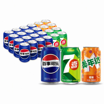 pepsi 百事 7喜美年达 330ml*24整箱