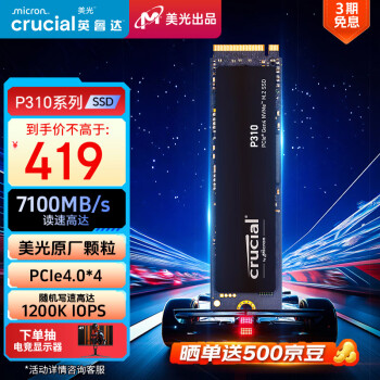 Crucial P310 M.2 NVMe 固態(tài)硬盤(pán) 1TB（PCIe 4.0）