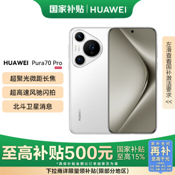 华为 HUAWEI Pura 70 Pro 手机 12GB+512GB 雪域白