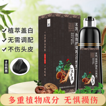 茗凯 泡泡护染乳 #自然黑 400ml