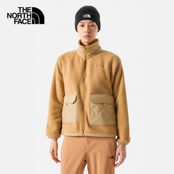 THE NORTH FACE 北面 抓絨外套女戶外保暖厚抓絨夾克7QWC 卡其色/K1O S