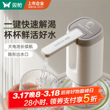 雙槍 抽水器桶裝水飲水機(jī)靜音礦泉水電動(dòng)抽水泵折疊自動(dòng)上水器 單鍵