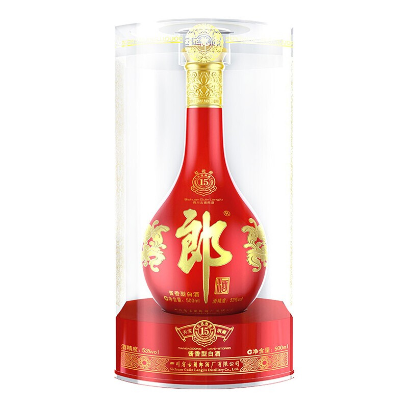 郎酒 紅花郎15 53%vol 醬香型白酒 500ml 單瓶裝 484.5元