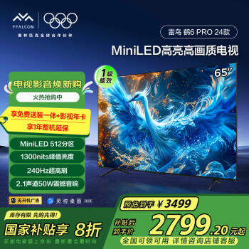 雷鳥(niǎo) 鶴6 PRO 24款 65S585C Pro MiniLED液晶電視 65英寸