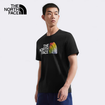 THE NORTH FACE 北面 短袖T恤男戶外舒適時尚印花短袖88GV 黑色/JK3 M